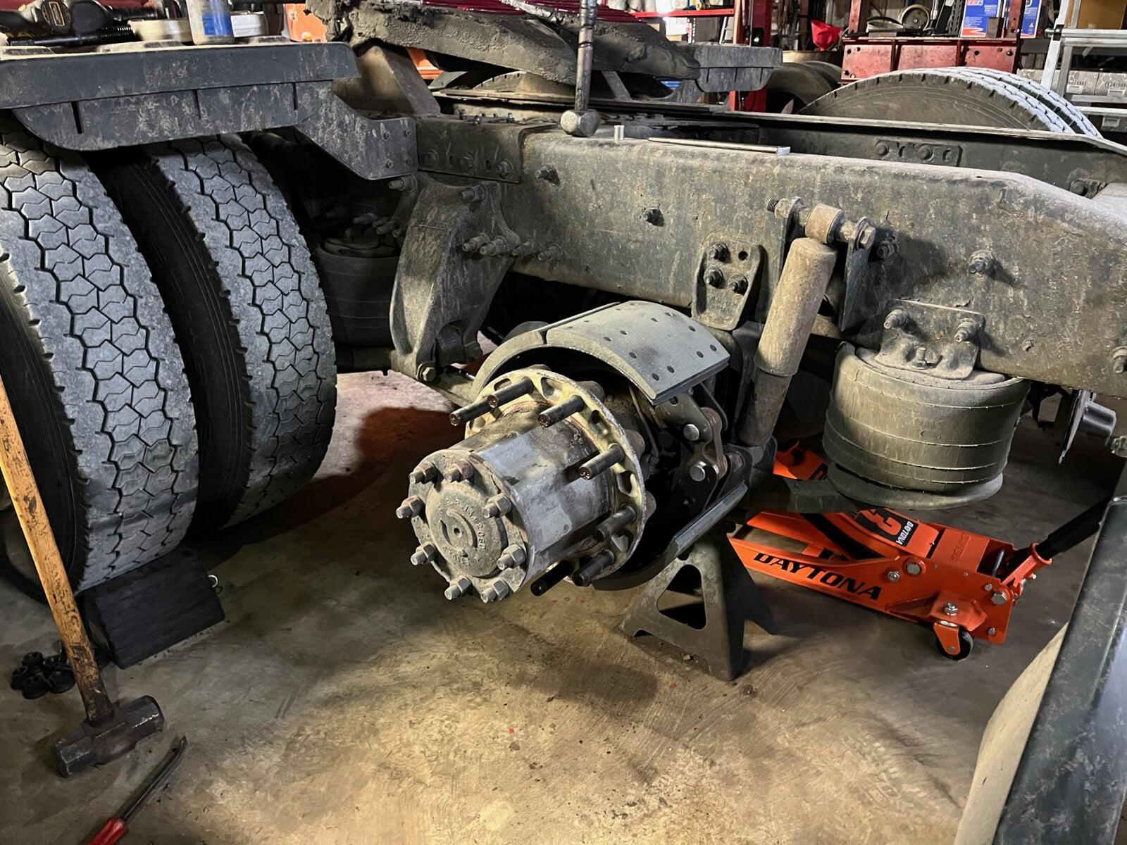 Brake replacement for a freightliner cascadia DD15 semi truck